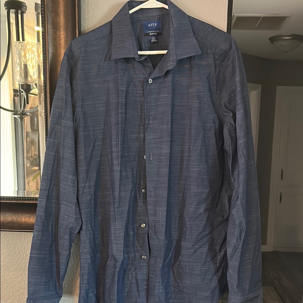 Apt. 9 Premier Flex Navy Slim Fit Shirt